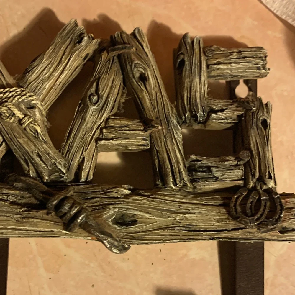 Texas-Themed Rustic Wall Hook with Horse and Hat Design